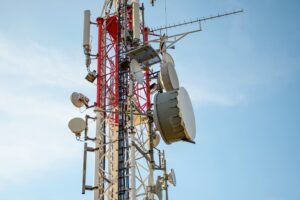 Closeup of a cell tower highlighting the importance of choosing the right partner when selling a Cell Tower Lease.