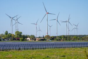 wind turbines and solar panels